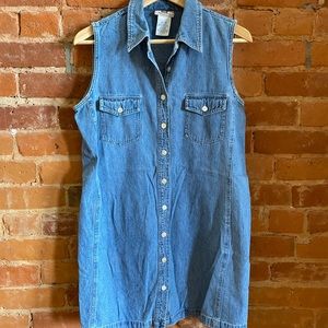 Denim button down dress